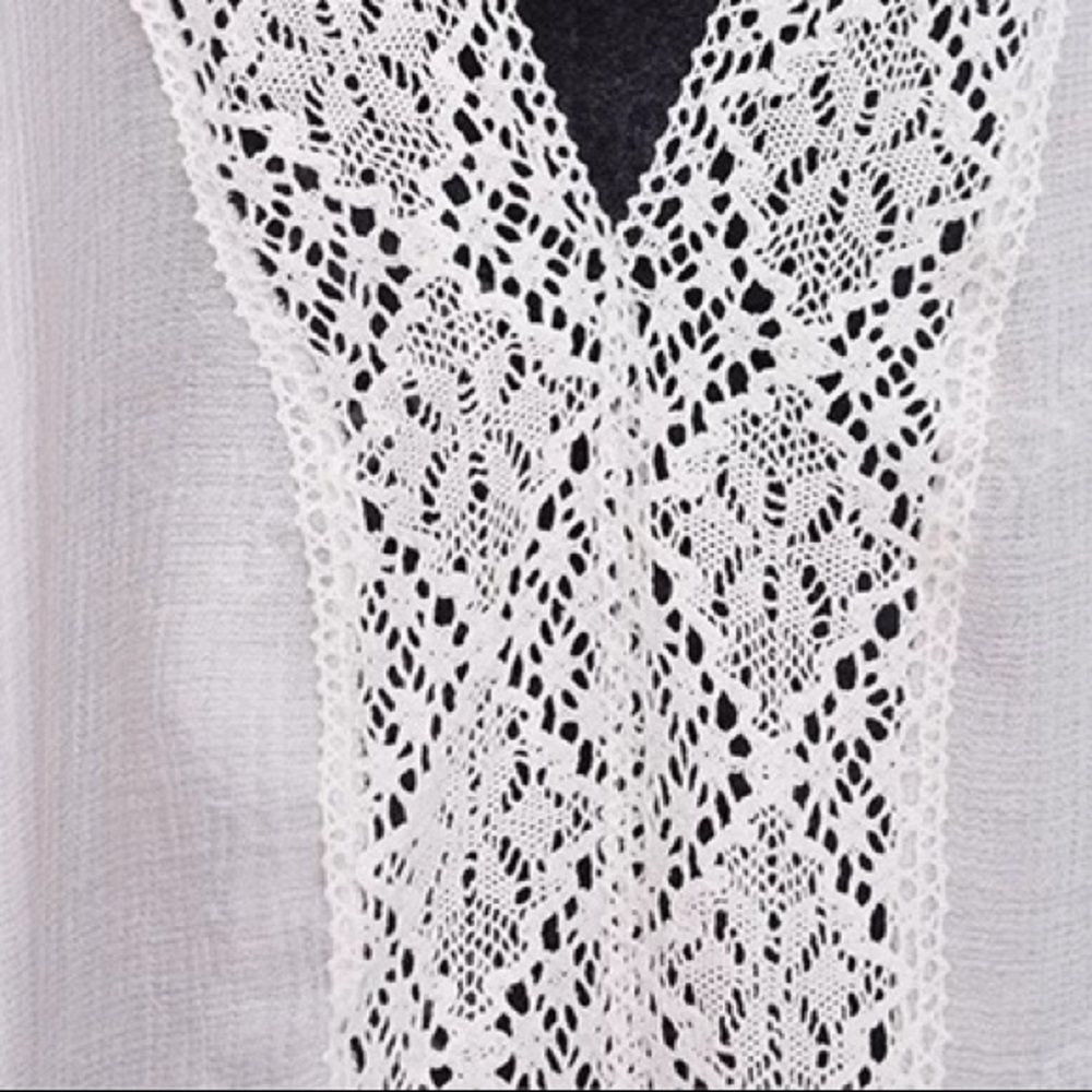 Sample Sale! New Boho Crochet Detailed V Neck Maxi Beach Dress - Picture 6 of 9